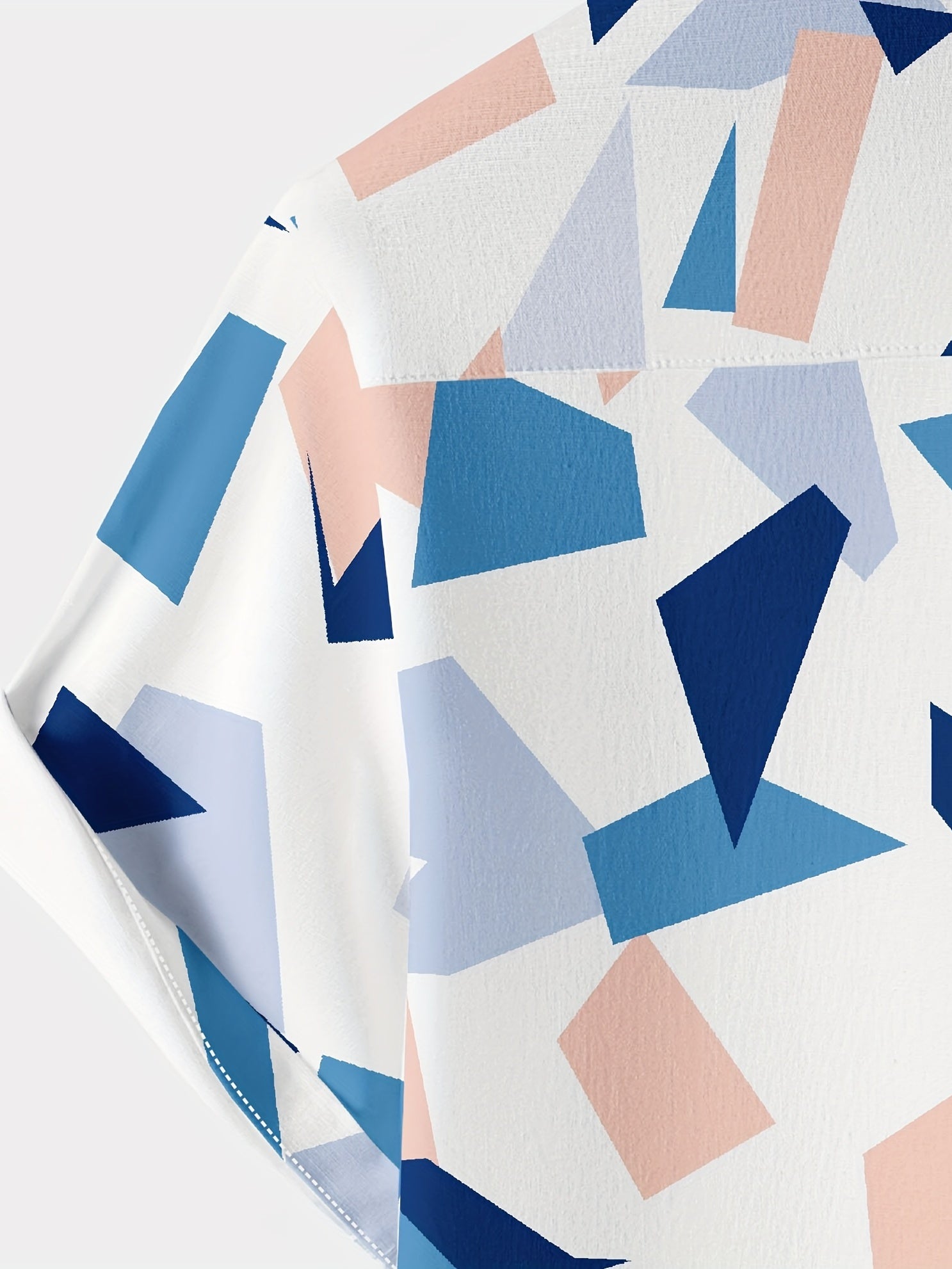 Men's Geometric Print Button Up Short Sleeve Shirt