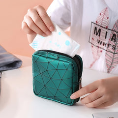Geometric Pattern Menstrual Cup Pouch Waterproof Storage Bag Teen Women Multi