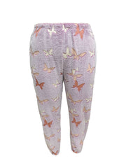 Women's Plus Butterfly Flannel Tank Top & Pants Pajama Set