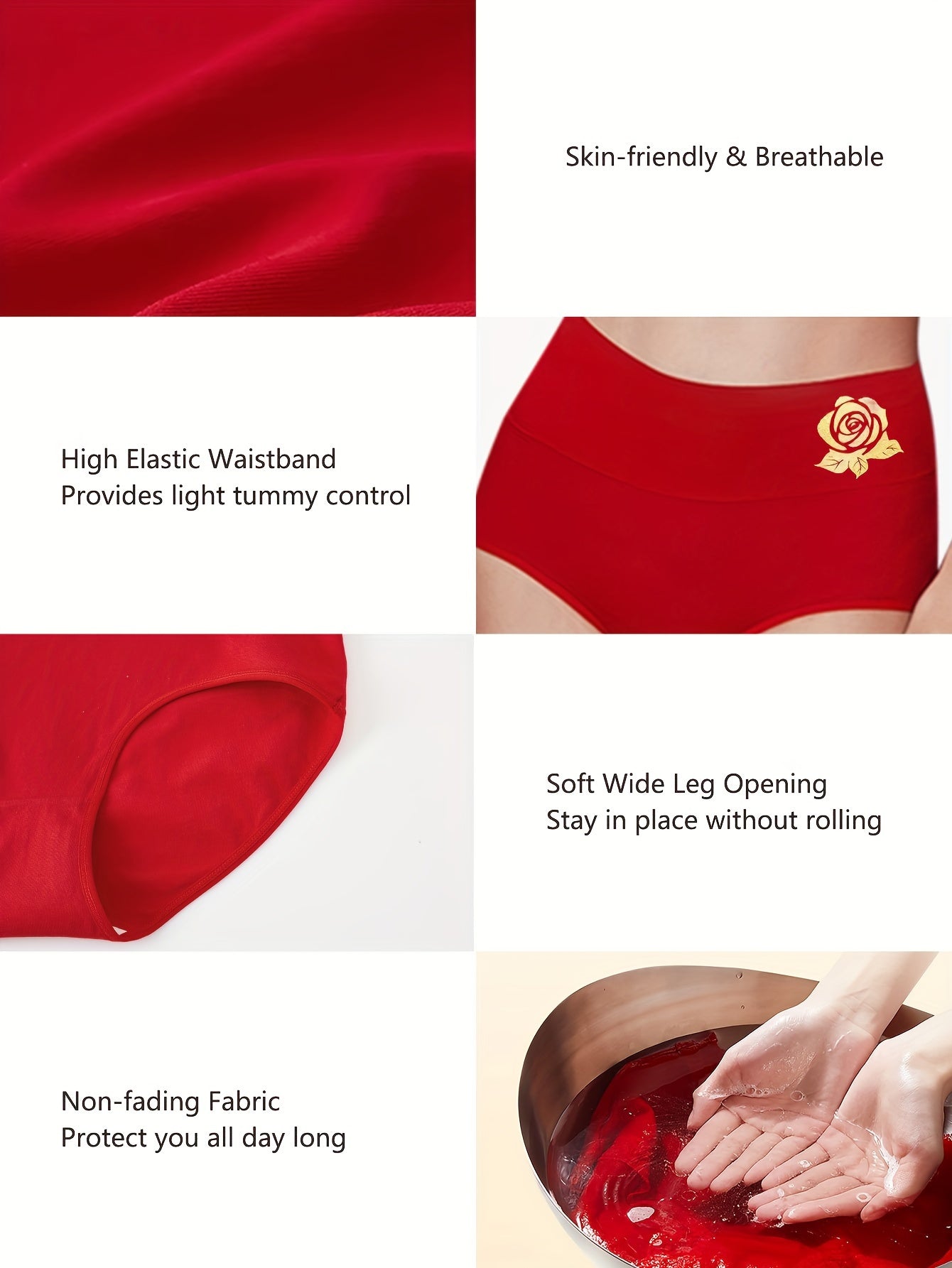 3-Pack Women's Plus Size Graphic Elastic Tummy Control Panties Set