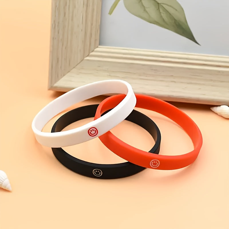 2pcs Smiling Face Bracelet Personality Wrist Band Couple's Hand Circle