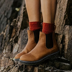 Women's Chelsea Ankle Boots Round Toe Slip On Shoes