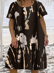 Women's Plus Tie Dye Short Sleeve T-shirt Dress