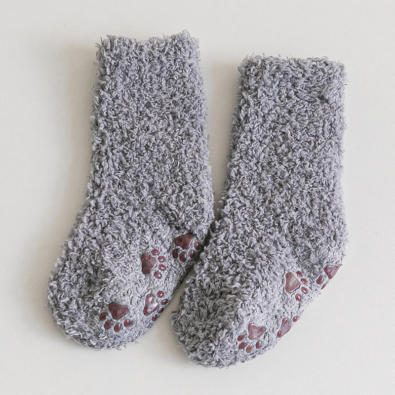 Baby Coral Fleece Floor Socks Warm Non-slip Toddler Socks