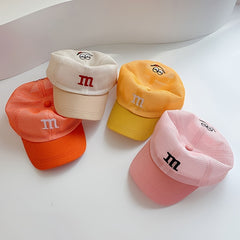 Cartoon M Embroidered Baseball Cap for Kids Boys and Girls