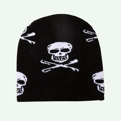 Y2K Jacquard Weave Beanie Knit Hat Women's Elasticity Knitted Hat