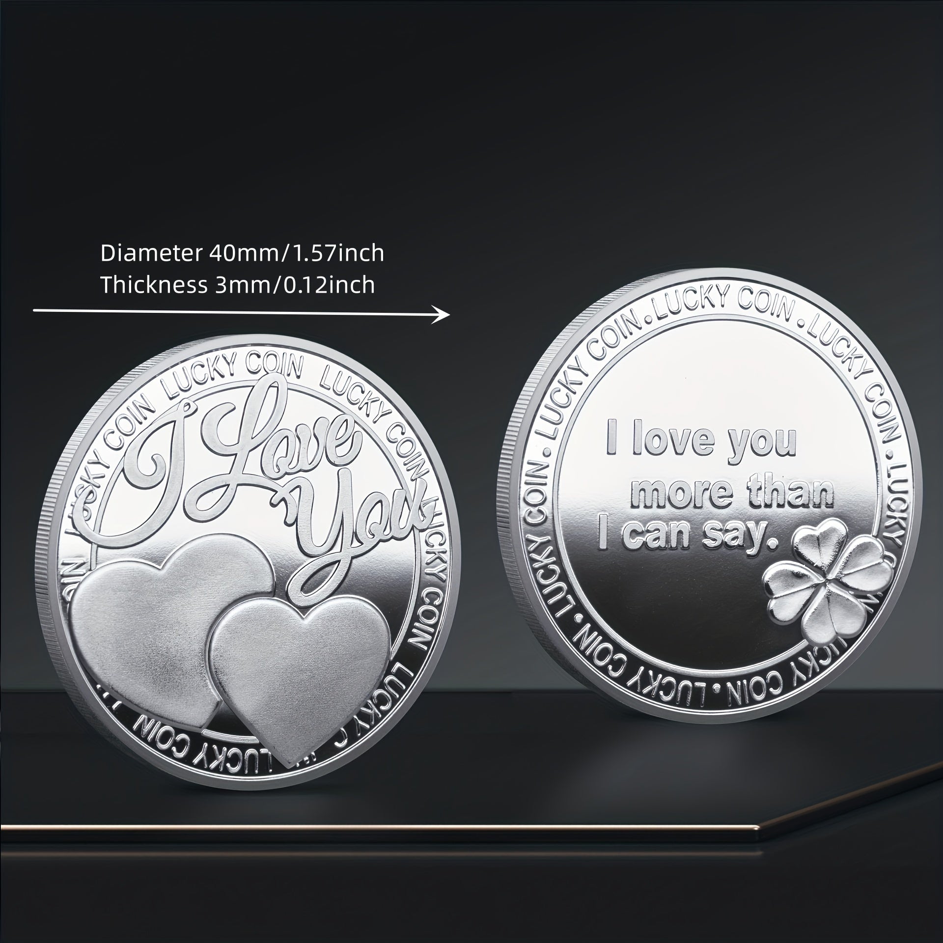 Love Pattern Lucky Coins For Men Women