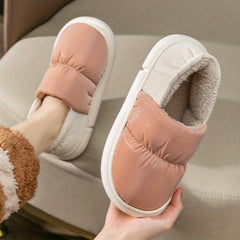 Colorblock Quilted Slippers Slip On Waterproof Home