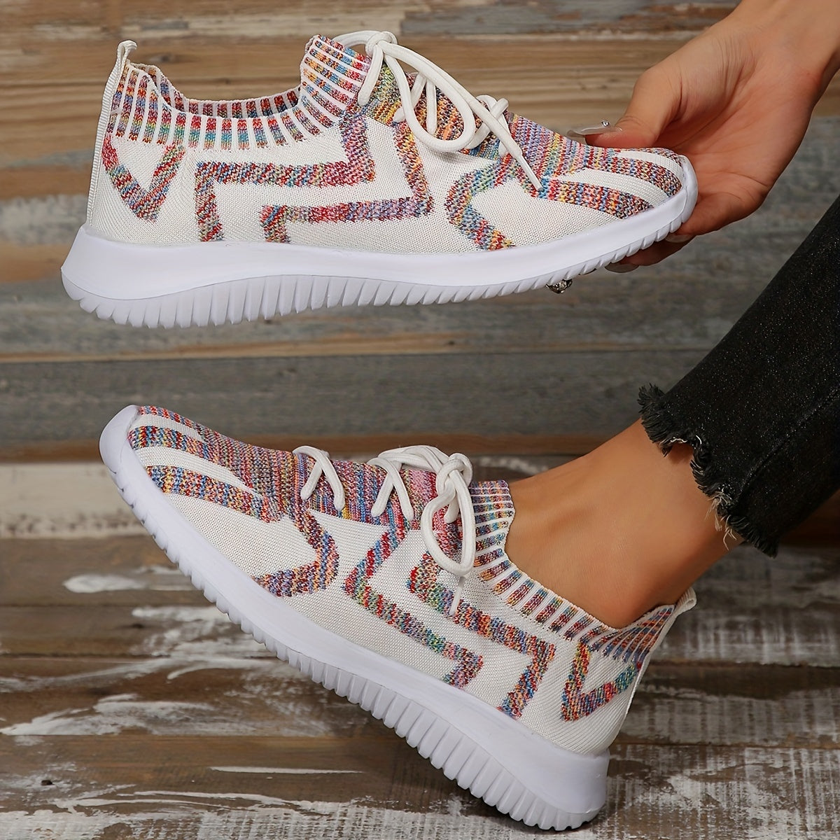 Women's Mesh Breathable Running Shoes Comfortable Lace Up Lightweight Sneakers