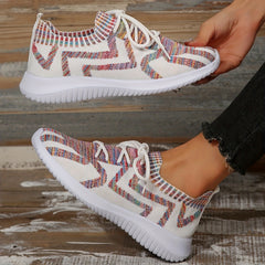 Women's Mesh Breathable Running Shoes Comfortable Lace Up Lightweight Sneakers