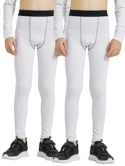 2 Pack Boys Sports Leggings Athletic Base Layer Running Basketball