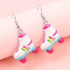 Cartoon Roller Skates Pattern Drop Earrings for Girls