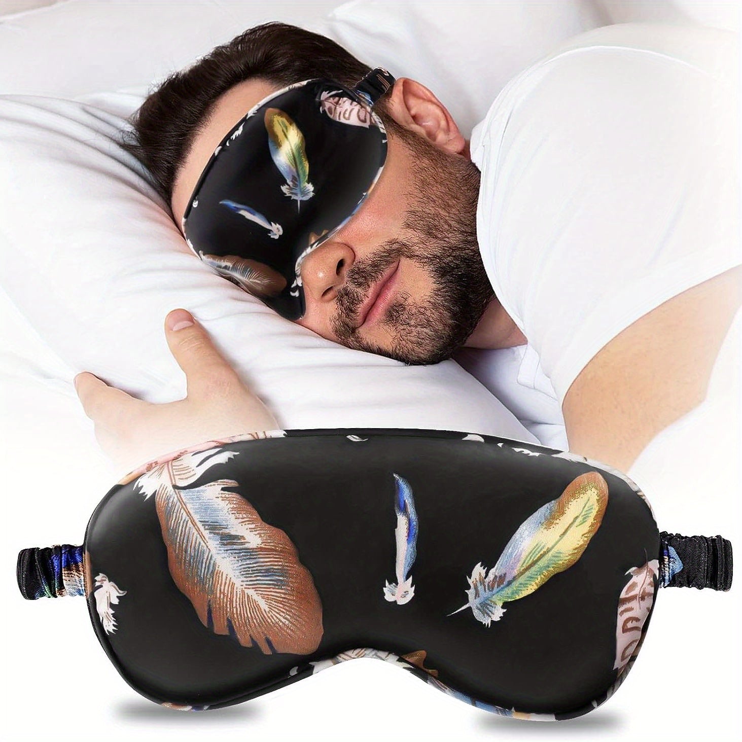 Blackout Soft Sleep Eye Mask Adjustable Breathable Blindfold For Travel
