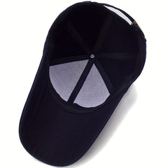 Men's Plain Long Bill Snapback Cap UV Protection Baseball Cap