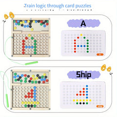 Wooden Magnetic Maze Puzzle for Kids Educational Alphabet & Number Learning Toy