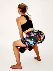 Colorful Print High Waist Biker Shorts for Women