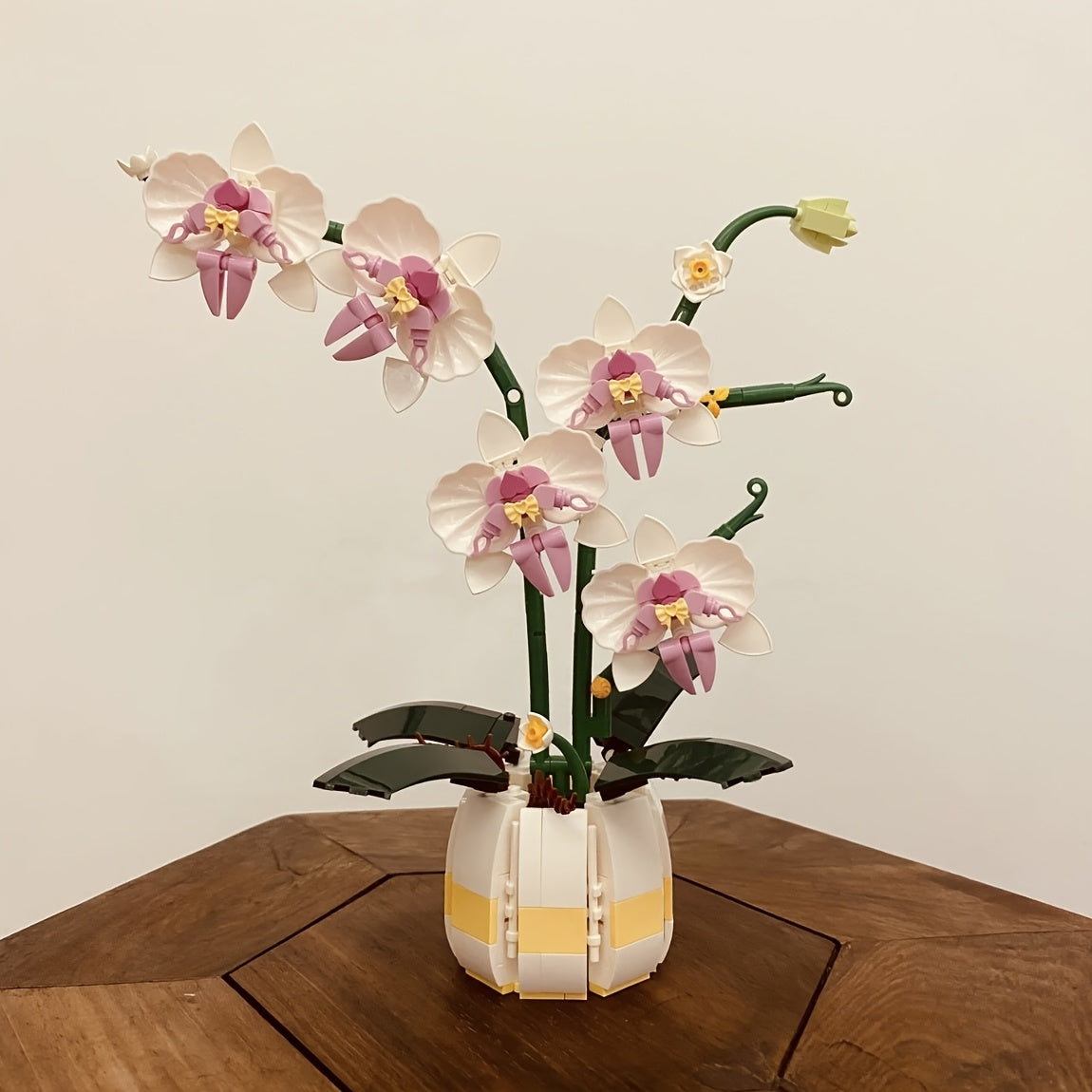 Pink Orchid Vase with Butterfly Valentine's Gift for Her