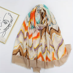 Boho Hot Stamping Printed Scarf Windproof Head Wrap
