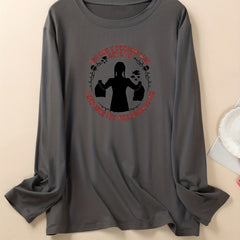 Halloween Skull Print Long Sleeve Round Neck Top