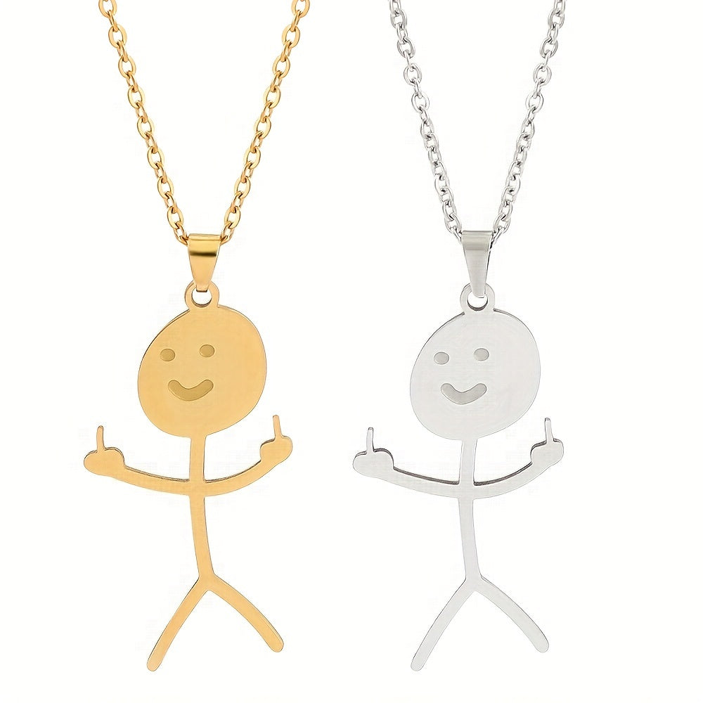 Hip Hop Fun Graffiti Necklace Titanium Steel Chain