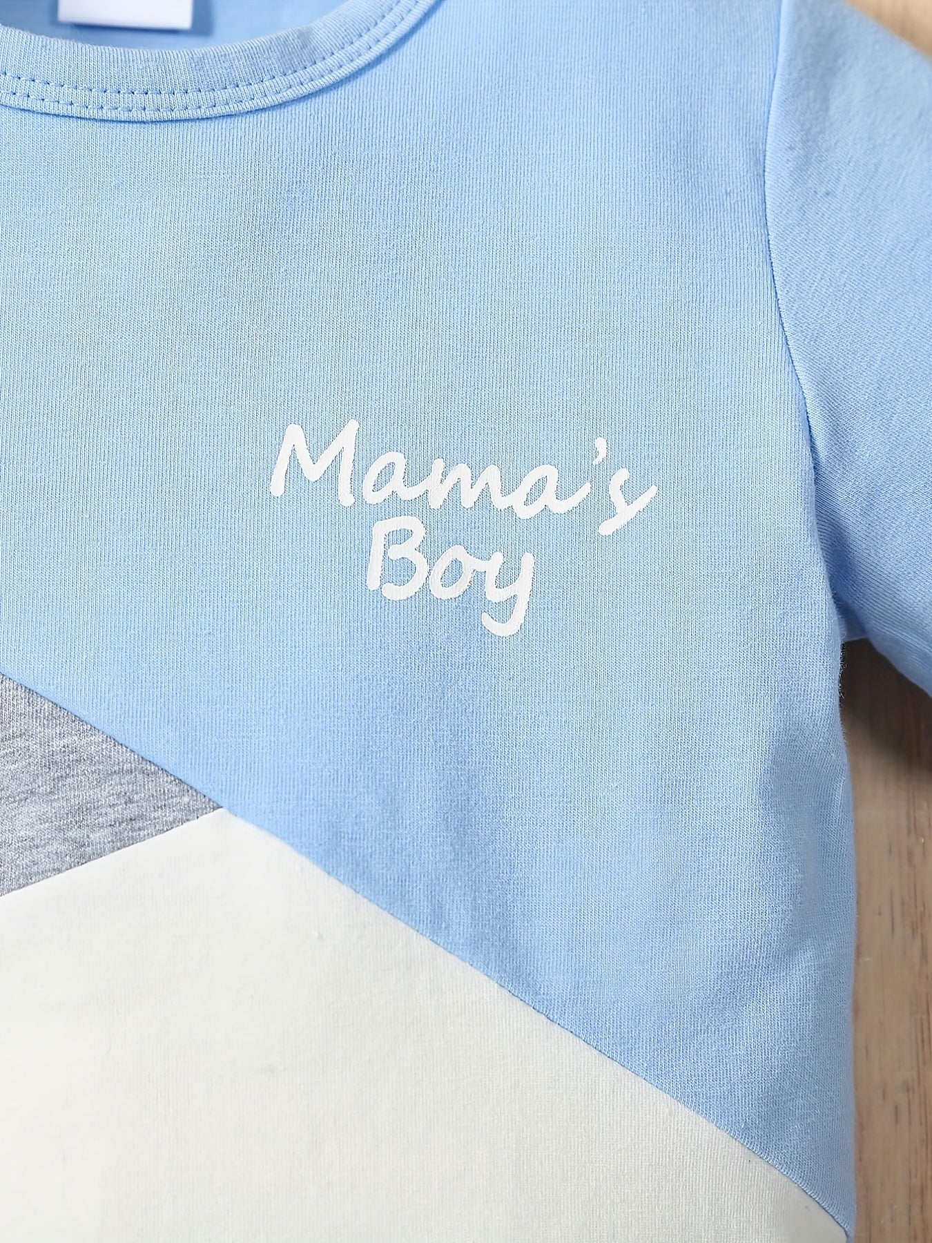 Boys Cotton Colorblock T Shirt & Shorts Set For Leisure Vacation