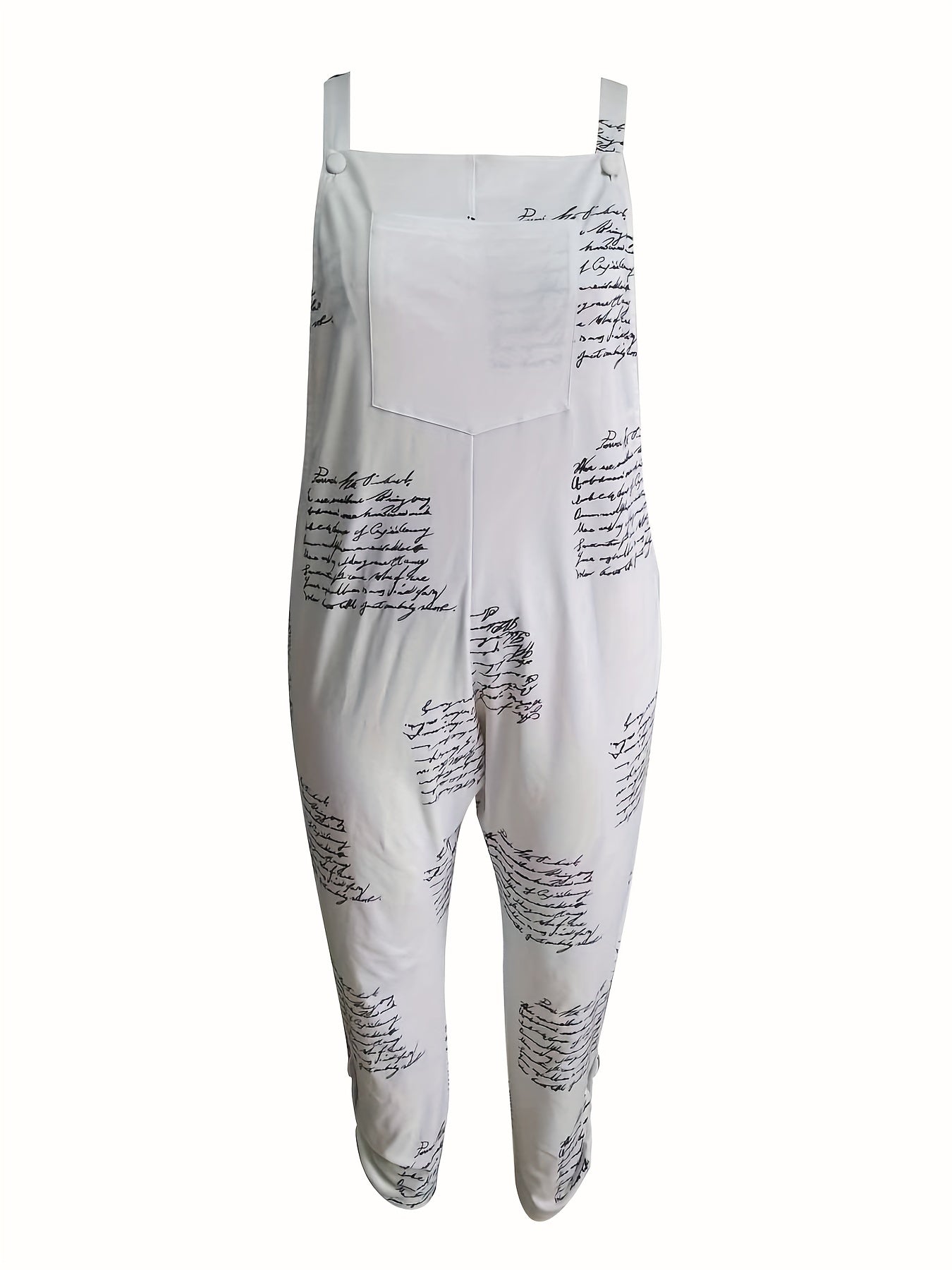 Casual Jumpsuit Women's Plus Art Letter Print Cut Out Side