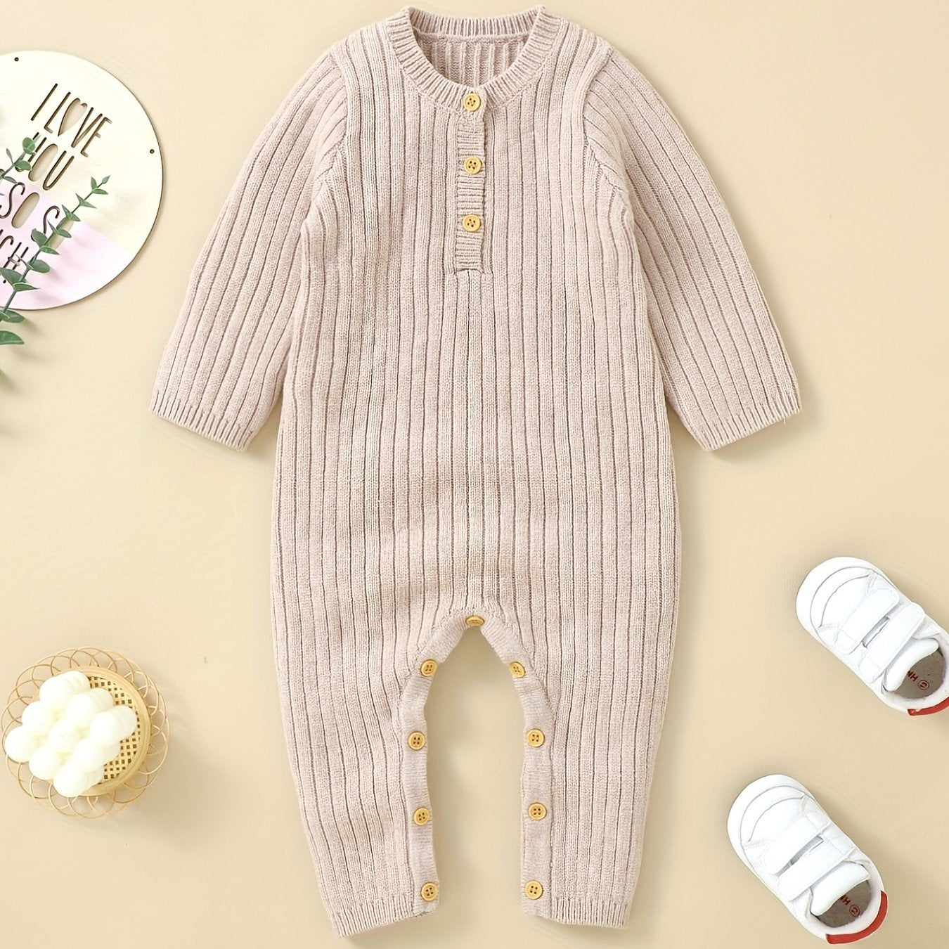 Infant Long Sleeve Knit Jumpsuit Onesie