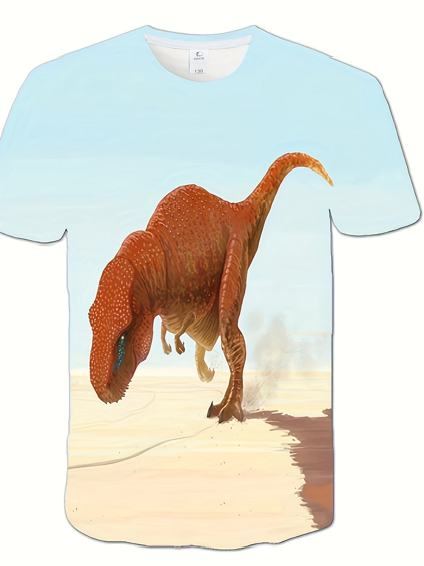 Boy's T Rex Dinosaur Graphic Tee Shirt 3D Print Active Stretch Short Sleeve