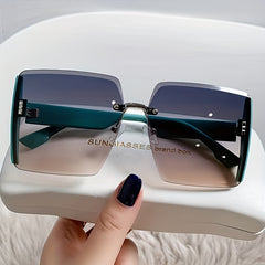 Oversized Square Sunglasses Casual Gradient Glasses UV400