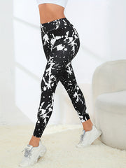 Splash Print Yoga Pants High Stretch Running Fitness Sports Leggings
