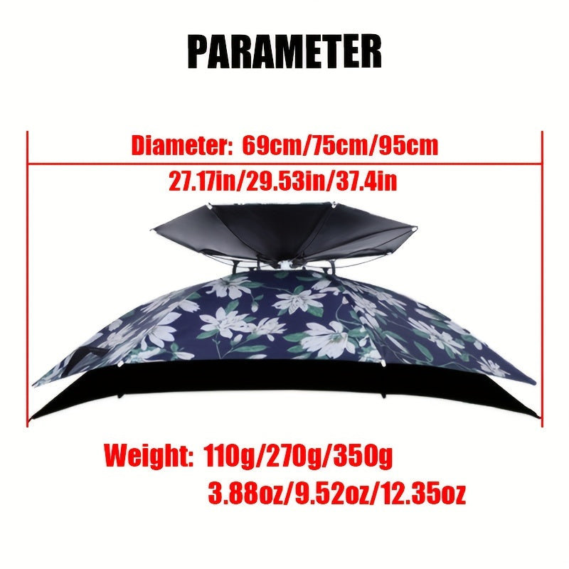 OUYALINE Foldable UV Protection Head Mounted Umbrella for Outdoor