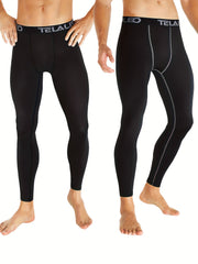 4Pcs Men's Sports Leggings High Stretch Compression Pants