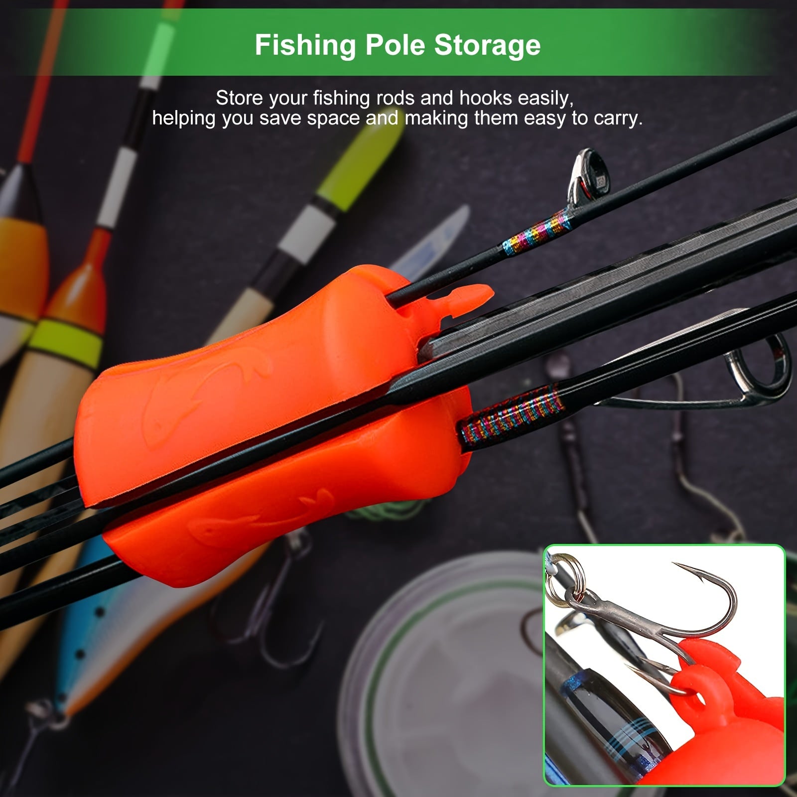 8pcs Portable Fishing Rod Fixed Ball Silicone Fishing Rod Clip Holder