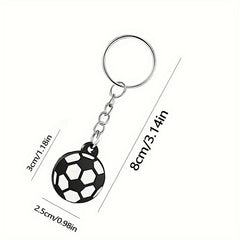 6pcs Football Keychain PVC Soft Rubber Soccer Ball Toy