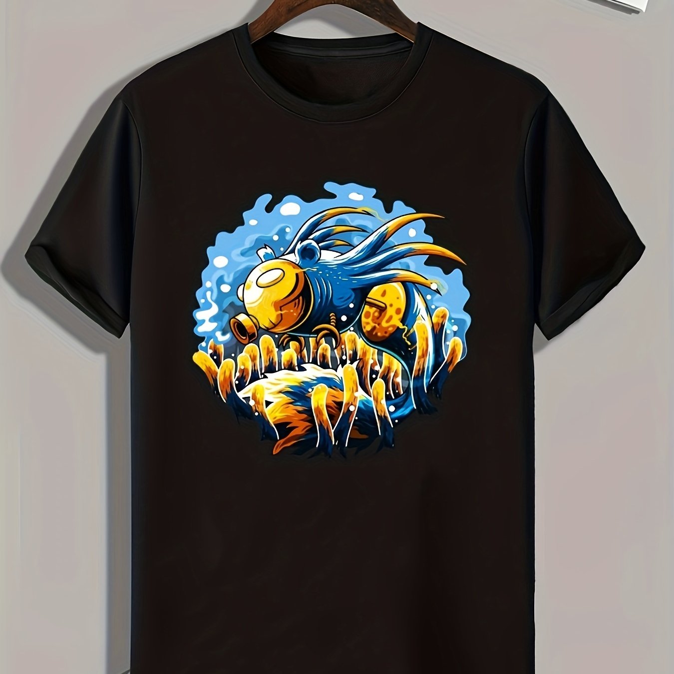 Cartoon Print Men's Graphic T-shirt Casual Comfy Tees For Summer
