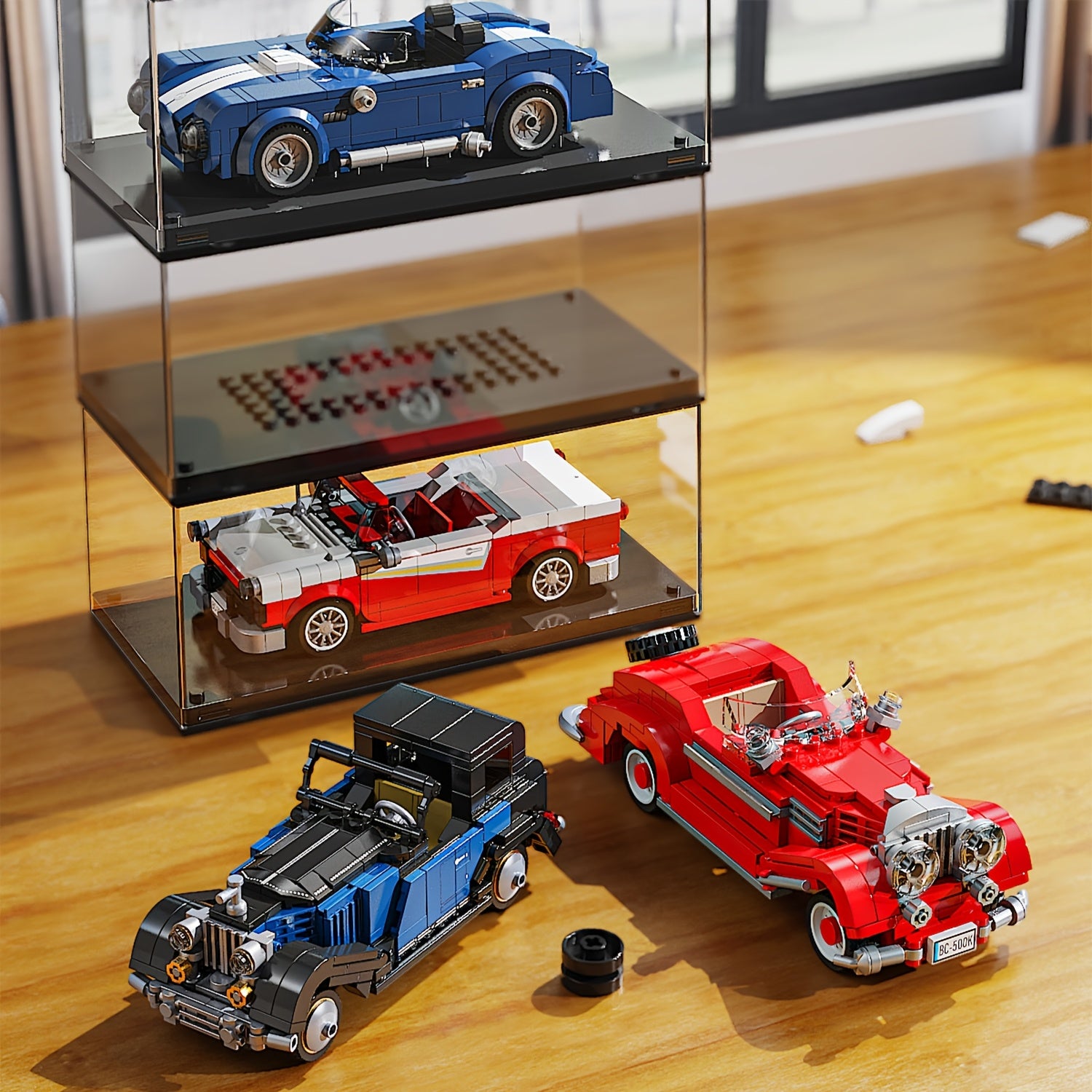309pcs Retro Car Model Building Blocks with Display Box