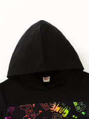 Reflective Boy's 2pcs Hoodie & Sweatpants Set Colorful Graphic Outfits