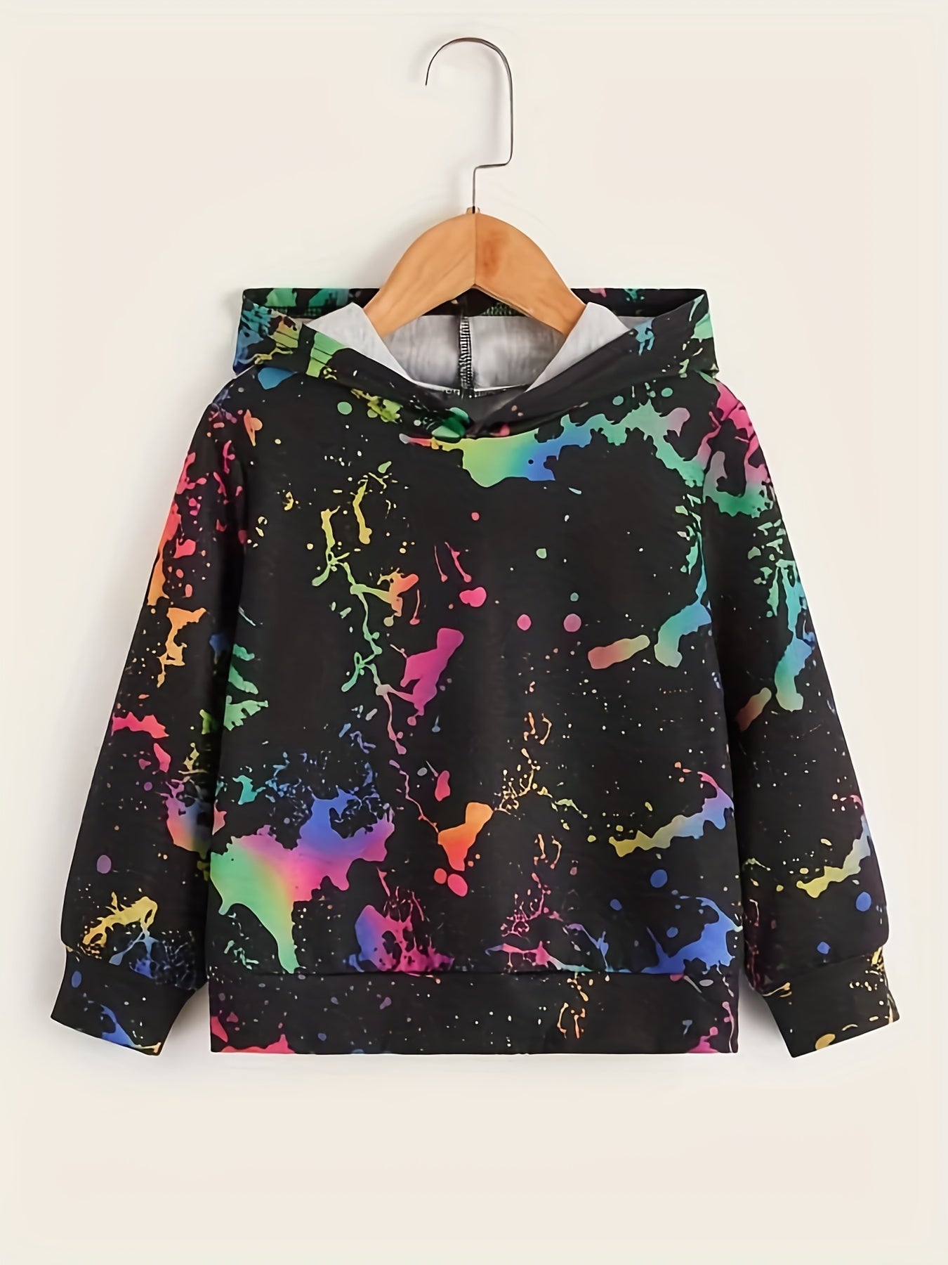 Boy's Splash Ink Print Hoodie Pullover Sweatshirt