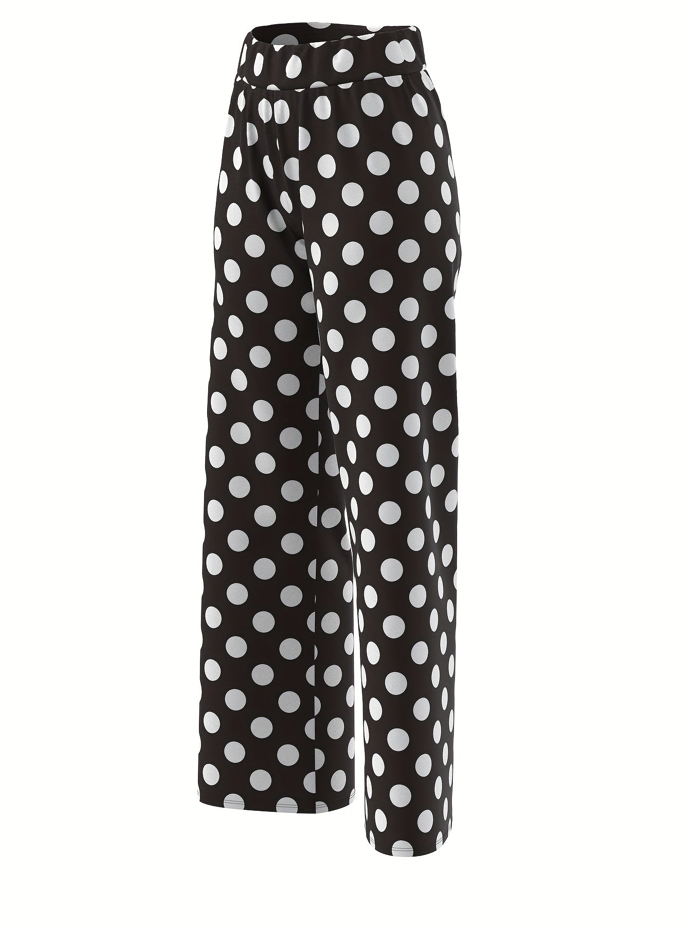 Polka Dot Wide Leg Jogger Pants Women's Activewear
