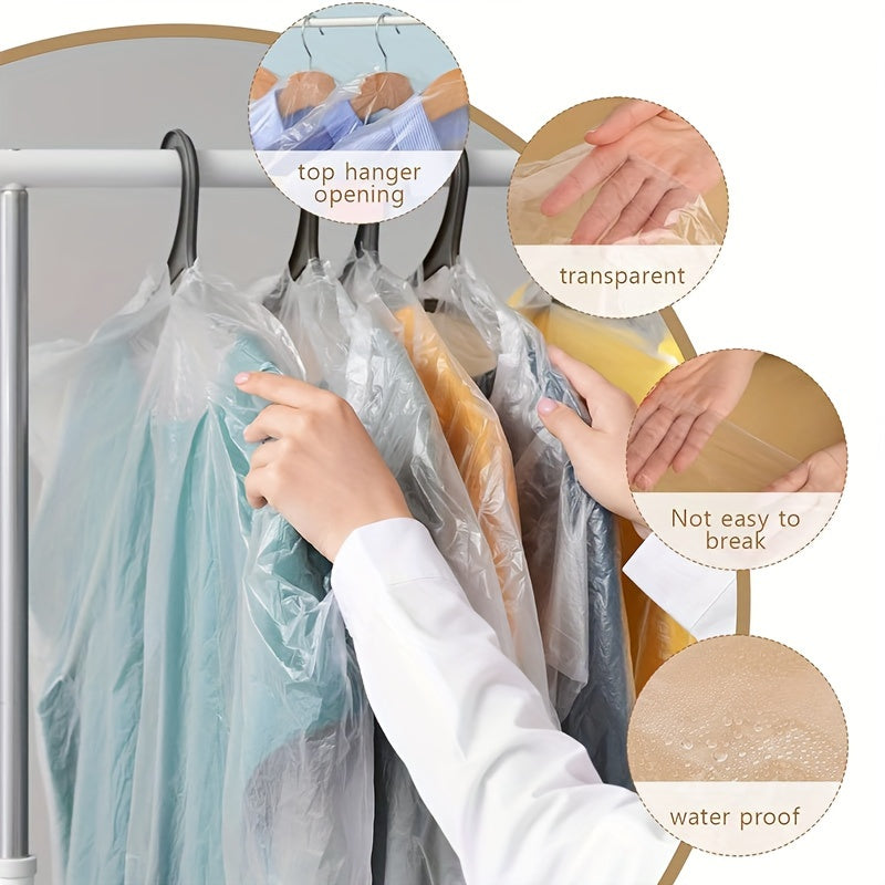 10pcs Garment Dust Cover Bags with Zipper, Dress Bag for Closet