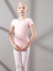 Girls Short Sleeve Team Basic Leotard Ballet Dance Gymnastics