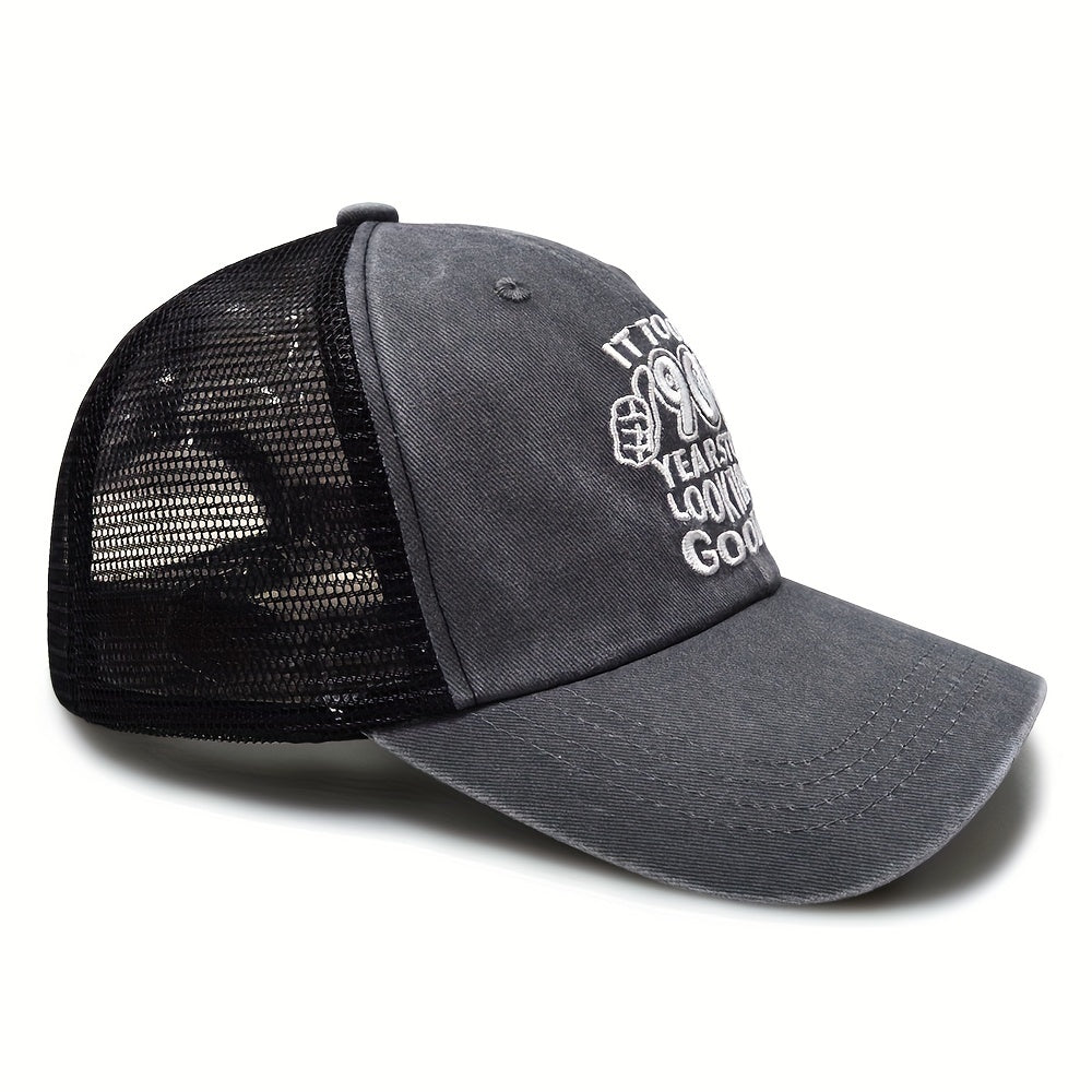 Washed Mesh Hat Rapper Outdoor Trucker Hat Baseball Cap