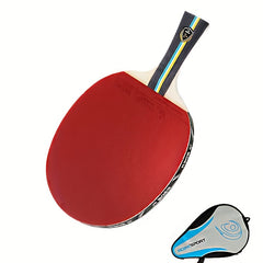 Table Tennis Paddle with Ergonomic Handle and Storage Bag