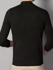 Men's Cross Pattern Knit Sweater Warm Pullover for Fall Winter