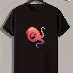 Cartoon Print Men's Graphic Tee for Summer