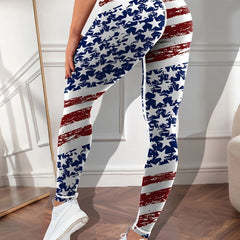 American Flag High Waist Yoga Pants Stretch Leggings Activewear