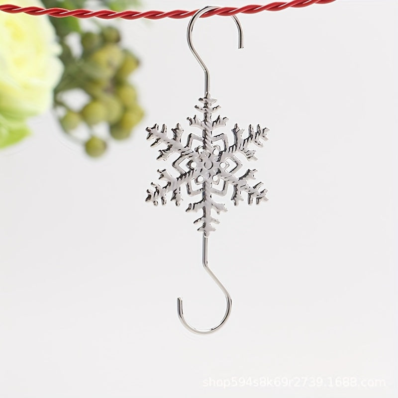 2pcs Christmas Tree Snowflake S Hook Holiday Decorations
