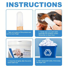 50pcs Pet Oral Health Silicone Fingertip Toothbrush for Dogs and Cats