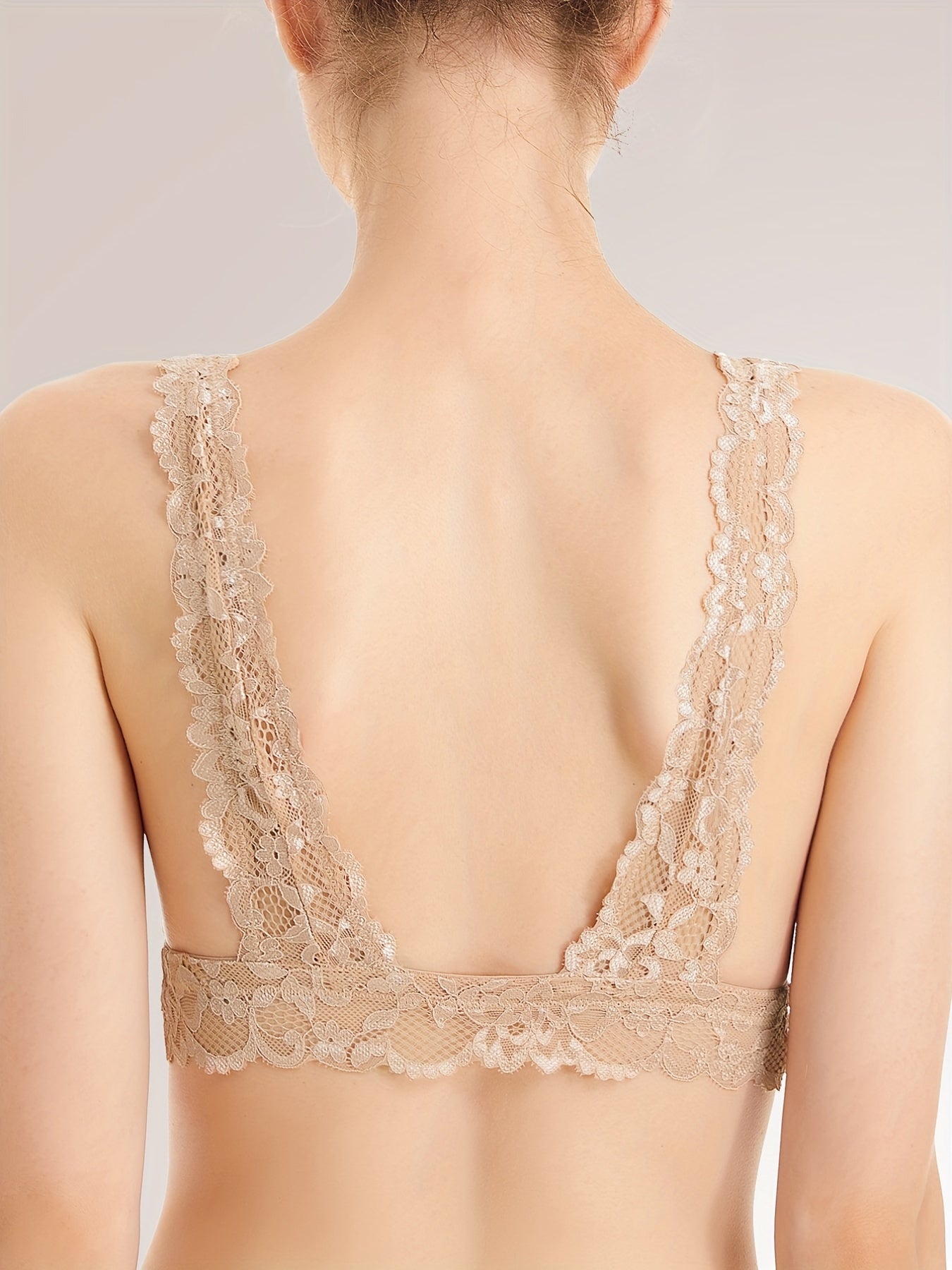 Scallop Trim Lace Wireless Bra XS-XXXL