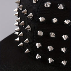 Studded Men's Baseball Cap Hip Hop Flat Brim Big Head Circumference Band